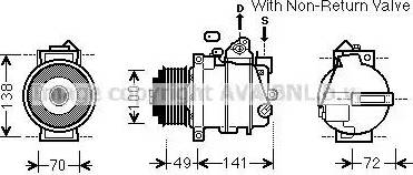 Ava Quality Cooling MSK584 - Compressor, air conditioning autospares.lv