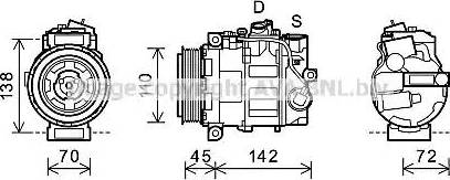 Ava Quality Cooling MSK585 - Compressor, air conditioning autospares.lv