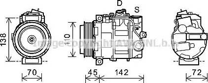 Ava Quality Cooling MSK580 - Compressor, air conditioning autospares.lv