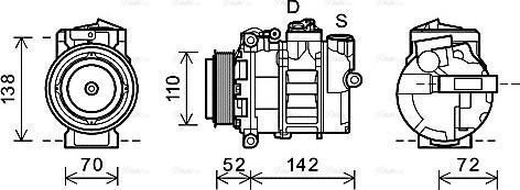 Ava Quality Cooling MSK588 - Compressor, air conditioning autospares.lv