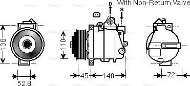 Ava Quality Cooling MSK587 - Compressor, air conditioning autospares.lv