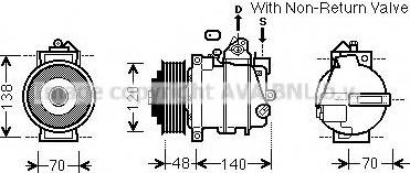 Ava Quality Cooling MS K526 - Compressor, air conditioning autospares.lv