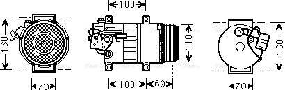 Ava Quality Cooling MSK576 - Compressor, air conditioning autospares.lv