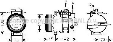 Ava Quality Cooling MSK570 - Compressor, air conditioning autospares.lv