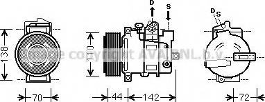 Ava Quality Cooling MSK571 - Compressor, air conditioning autospares.lv