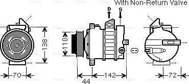 Ava Quality Cooling MSK573 - Compressor, air conditioning autospares.lv