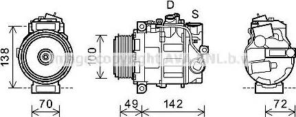 Ava Quality Cooling MSK602 - Compressor, air conditioning autospares.lv