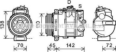 Ava Quality Cooling MSK614 - Compressor, air conditioning autospares.lv