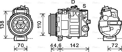 Ava Quality Cooling MSK611 - Compressor, air conditioning autospares.lv