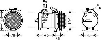 Ava Quality Cooling MSK681 - Compressor, air conditioning autospares.lv