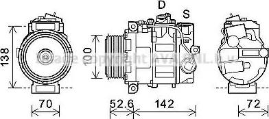 Ava Quality Cooling MSK639 - Compressor, air conditioning autospares.lv