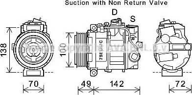 Ava Quality Cooling MSK638 - Compressor, air conditioning autospares.lv