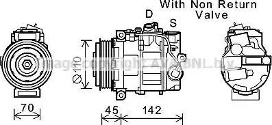 Ava Quality Cooling MSK637 - Compressor, air conditioning autospares.lv