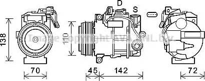 Ava Quality Cooling MSK676 - Compressor, air conditioning autospares.lv