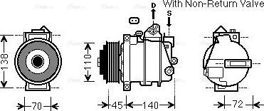 Ava Quality Cooling MSK672 - Compressor, air conditioning autospares.lv