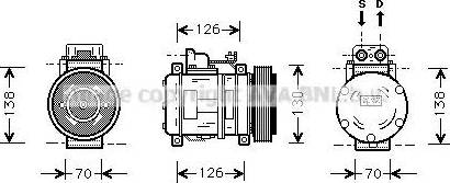 Ava Quality Cooling MS K054 - Compressor, air conditioning autospares.lv