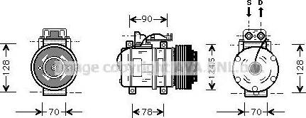 Ava Quality Cooling MS K052 - Compressor, air conditioning autospares.lv