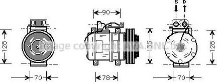 Ava Quality Cooling MS K062 - Compressor, air conditioning autospares.lv