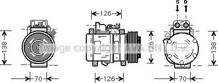 Ava Quality Cooling MS K084 - Compressor, air conditioning autospares.lv