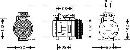 Ava Quality Cooling MS K083 - Compressor, air conditioning autospares.lv