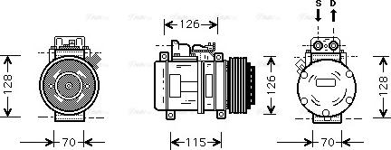 Ava Quality Cooling MS K087 - Compressor, air conditioning autospares.lv