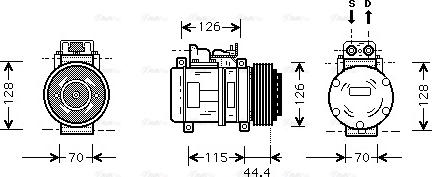 Ava Quality Cooling MS K116 - Compressor, air conditioning autospares.lv