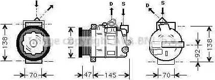 Ava Quality Cooling MS K390 - Compressor, air conditioning autospares.lv