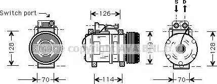 Ava Quality Cooling MS K273 - Compressor, air conditioning autospares.lv