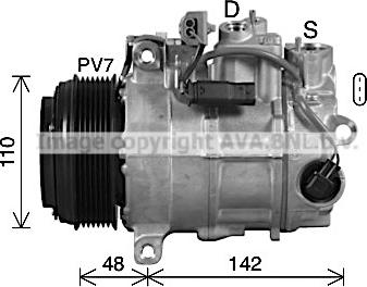 Ava Quality Cooling MSK746 - Compressor, air conditioning autospares.lv