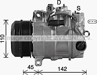 Ava Quality Cooling MSK742 - Compressor, air conditioning autospares.lv