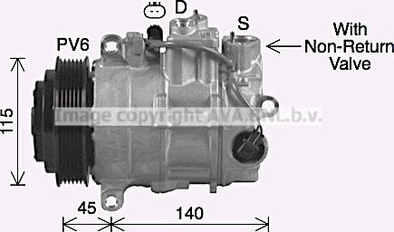 Ava Quality Cooling MSK755 - Compressor, air conditioning autospares.lv