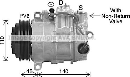 Ava Quality Cooling MSK756 - Compressor, air conditioning autospares.lv