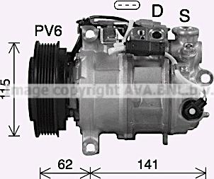 Ava Quality Cooling MSK737 - Compressor, air conditioning autospares.lv