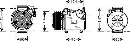 Ava Quality Cooling MTAK037 - Compressor, air conditioning autospares.lv