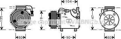 Ava Quality Cooling MTAK020 - Compressor, air conditioning autospares.lv