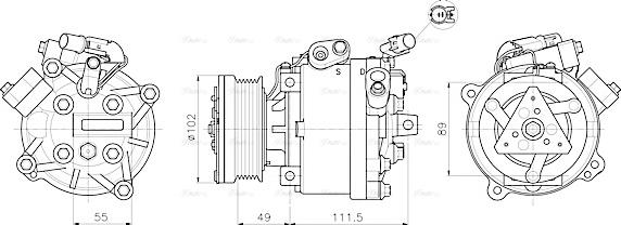 Ava Quality Cooling MTAK294 - Compressor, air conditioning autospares.lv