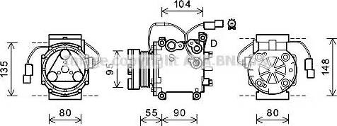 Ava Quality Cooling MTK242 - Compressor, air conditioning autospares.lv