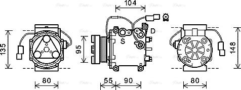 Ava Quality Cooling MTAK242 - Compressor, air conditioning autospares.lv