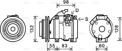 Ava Quality Cooling MTAK219 - Compressor, air conditioning autospares.lv