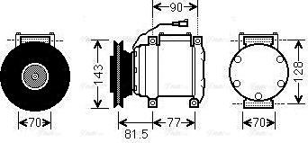 Ava Quality Cooling MTAK216 - Compressor, air conditioning autospares.lv