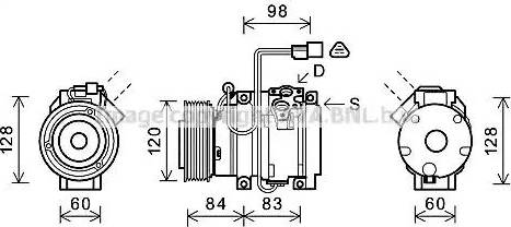 Ava Quality Cooling MTK227 - Compressor, air conditioning autospares.lv