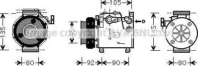 Ava Quality Cooling MT K166 - Compressor, air conditioning autospares.lv