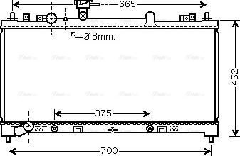 Ava Quality Cooling MZ 2220 - Radiator, engine cooling autospares.lv