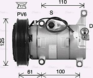 Ava Quality Cooling MZAK300 - Compressor, air conditioning autospares.lv