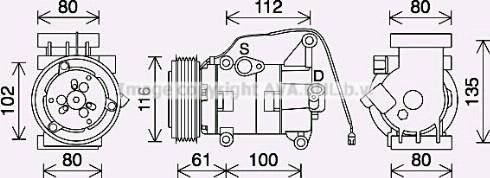 Ava Quality Cooling MZK290 - Compressor, air conditioning autospares.lv