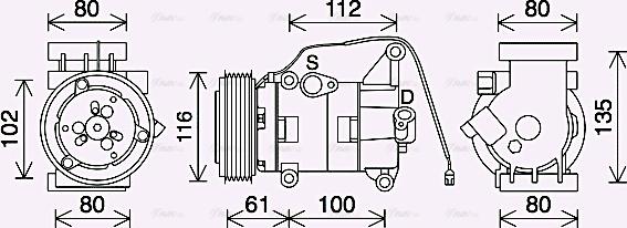 Ava Quality Cooling MZAK290 - Compressor, air conditioning autospares.lv