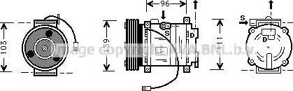 Ava Quality Cooling MZ K007 - Compressor, air conditioning autospares.lv