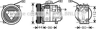 Ava Quality Cooling MZ K198 - Compressor, air conditioning autospares.lv