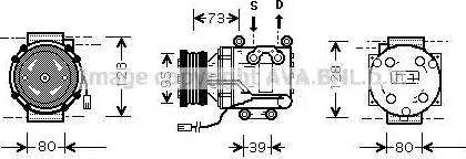 Ava Quality Cooling MZ K170 - Compressor, air conditioning autospares.lv