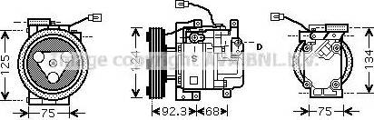 Ava Quality Cooling MZ K219 - Compressor, air conditioning autospares.lv